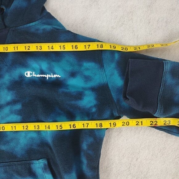 Champion Women's Blue Tie Dye Cotton Blend Hoodie. Size S/CH - Picture 6 of 11